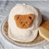 Corduroy pet met teddy beertje - Beige