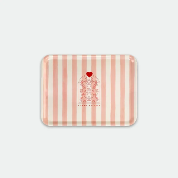 Roze Gestreepte Liefde - Ontbijt Dienblad
