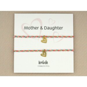 Moeder en dochter armbandset - multi color