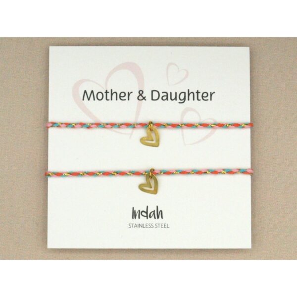 Moeder en dochter armbandset - multi color