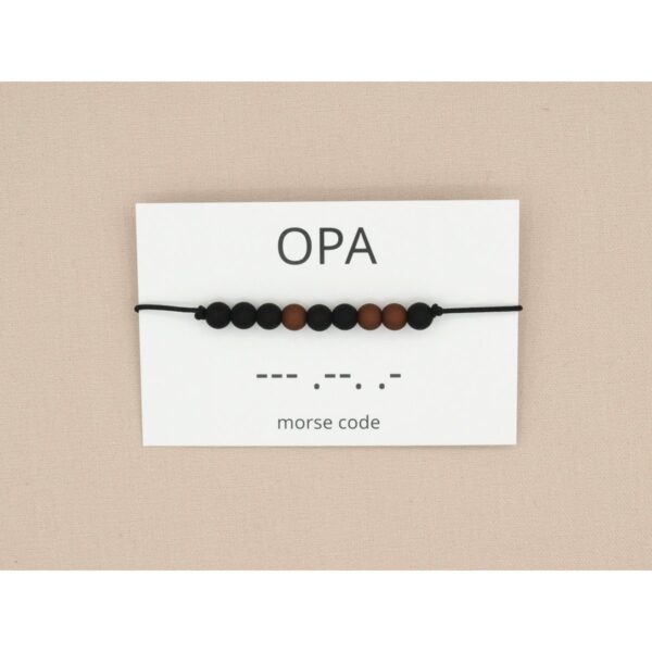 Morse code armband - Opa - zwart/bruin