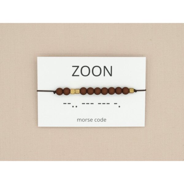 Morse code armband - Zoon - Bruin/brons