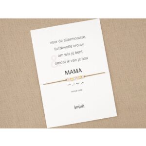 Morse code armband - beige / goud plated