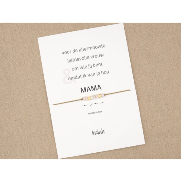 Morse code armband - beige / goud plated