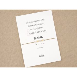 Morse code armbad - Mama - Beige Rosé goud plated