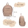 Teddy rugzak beige - gepersonaliseerd met naam