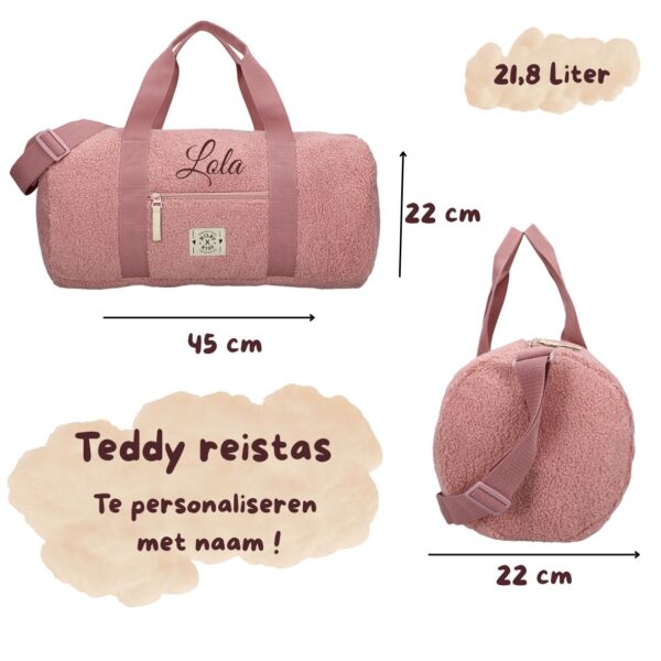 Reistas Teddy - Roze - Personaliseren