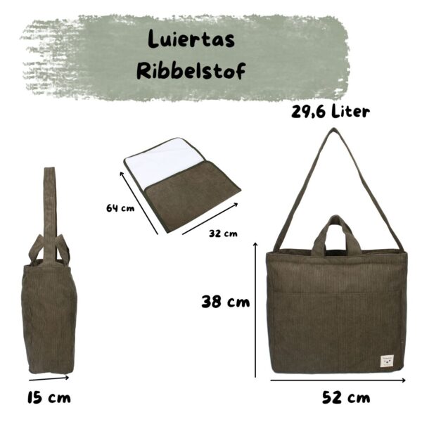 Luiertas - schoudertas - donker groen - Afbeelding 5