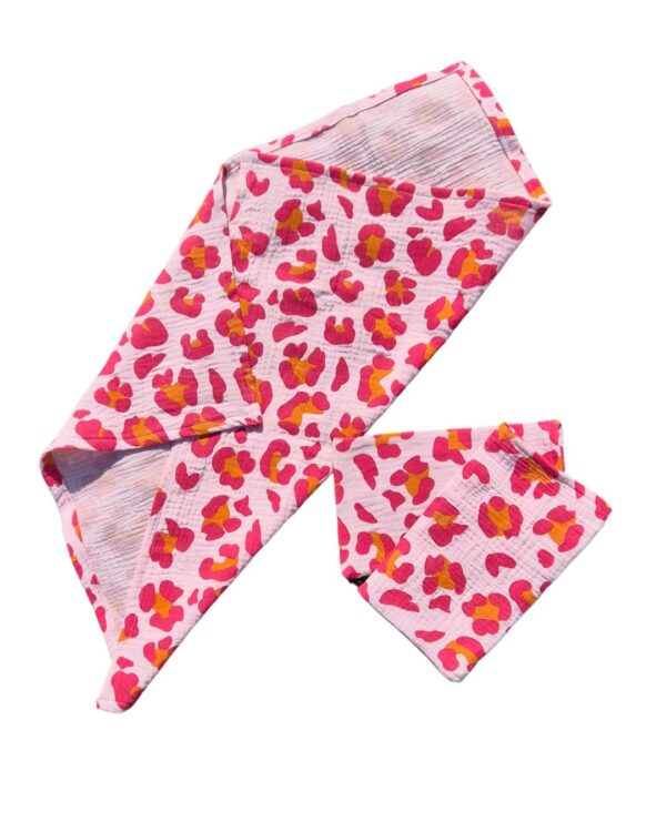 Set tetradoek en 2 washandjes - pink