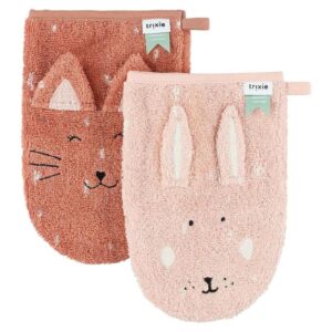 Washandje 2-pack - Mrs. Cat & Mrs. Rabbit